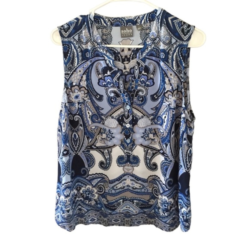Paisley sleeveless blouse